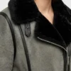 Women Paracosm Grey Suede Shearling Jacket