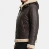 Womens Calista Brown Shearling Leather Jacket