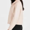 Womens Crimson Beige Leather Jacket
