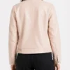 Crimson Womens Beige Leather Jacket