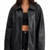 Buy Oversized Black Leather Jacket for Womens