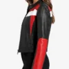 Womens Scarlet Cafe Racer Color Block Jacket