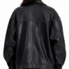 Womens Slouchy Black Leather Jacket