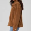Womens Tan Brown Drop Shoulders Style Suede Leather Jacket