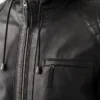 hooded Genuine Leather Biker Jacket
