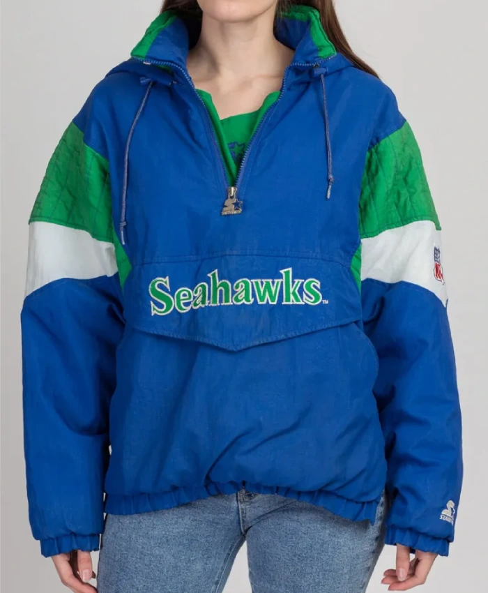 Buy Seattle Seahawks 90s Pullover Hooded Jacket