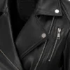 Women’s Asymmetrical Black Peplum Leather Jacket