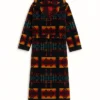 Aztec Hooded Print Bathrobe