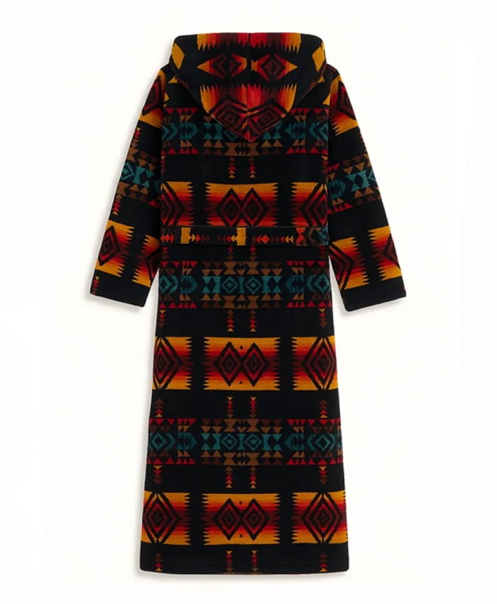 Aztec Hooded Print Bathrobe
