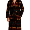 Womens Aztec Print Hooded Bathrobe