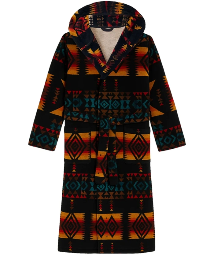 Aztec Print Hooded Bathrobe
