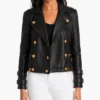 Billie Black Leather Motorcycle Jacket