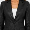 Black Leather Blazer Ladies