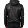 Buy Bouncer Biz Black Leather Bomber Jacket