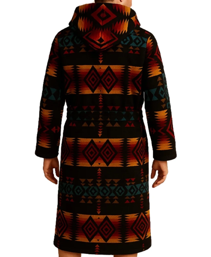 Aztec Print Hooded Bathrobe for sale