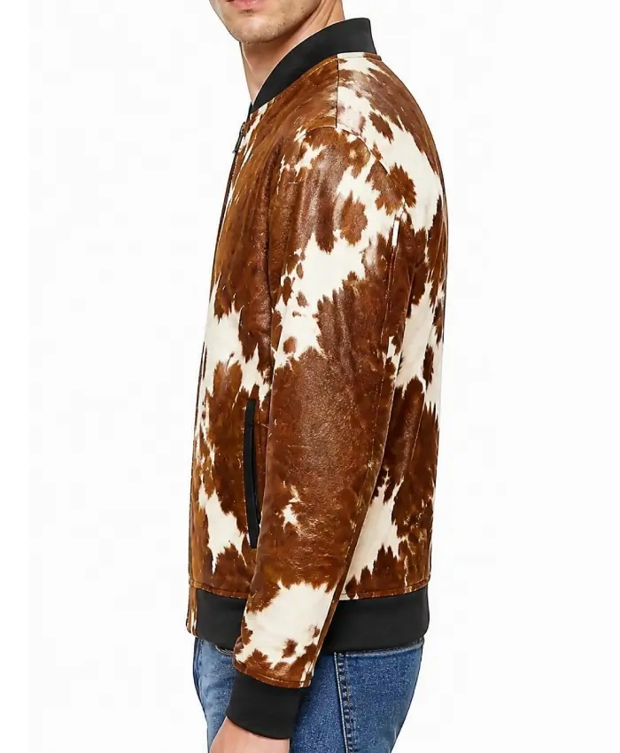 Buy Bomber Mens Cowhide Leather Jacket