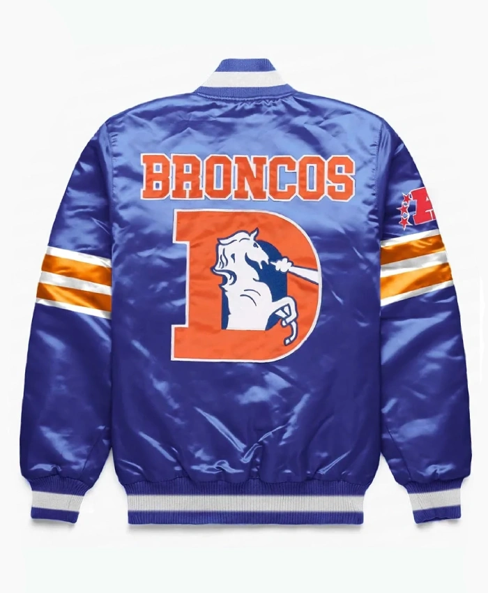 Denver Broncos Exclusive Satin Jacket in Blue