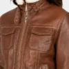 Fiona Brown Hooded Shearling Leather Jacket