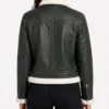 Womens Fiona Hooded Shearling Leather Jacket in Green