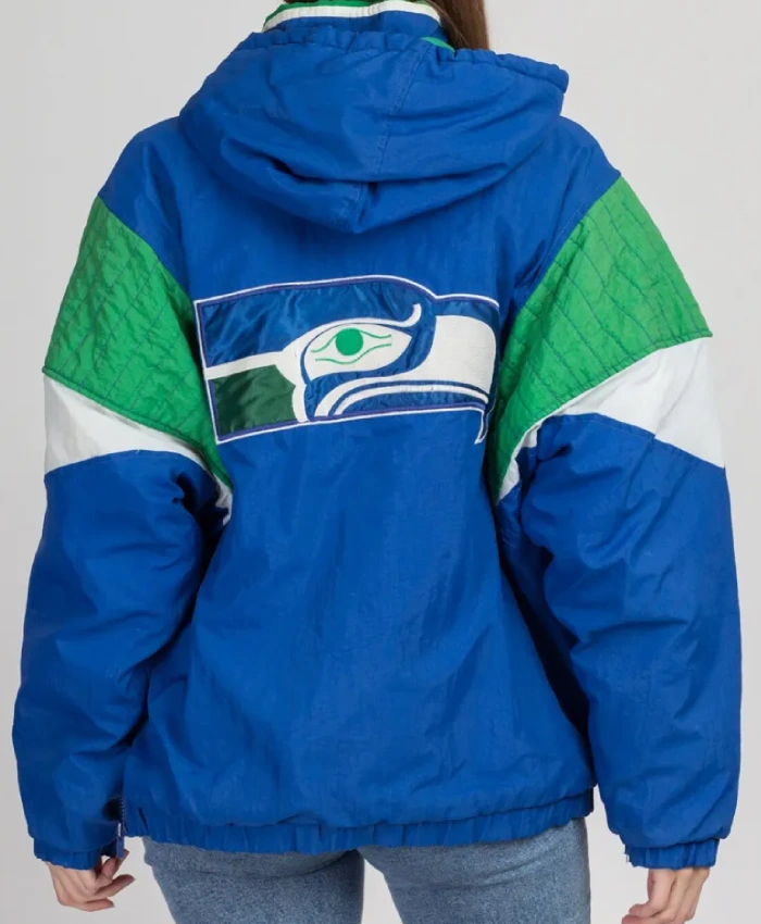 90s Seattle Seahawks Pullover Hooded Jacket
