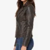 Womens Distressed Leather Motorcycle Jacket​