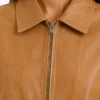 Womens Tan Slochy Leather Jacket