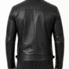 Cafe Racer Quilted Black Leather Jacket Mens