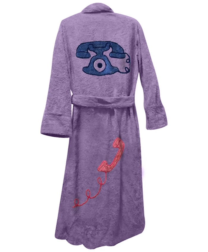 The Classic Connection Bathrobe With Telephone Design