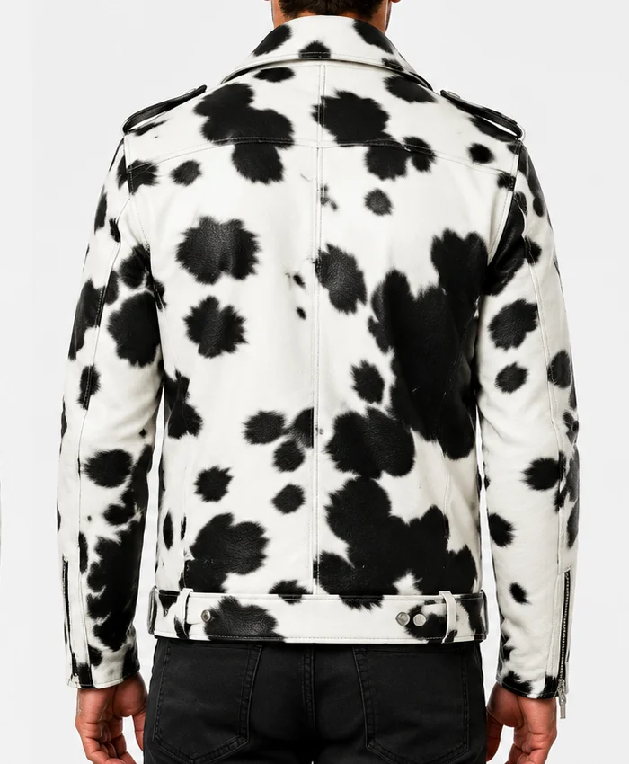 Cowhide Leather Motorcycle Jacket For Mens