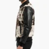 Mens Cowhide and Genuine Black Leather Jacket