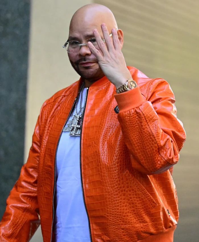 ABC Studios 2026 Fat Joe Orange Leather Jacket