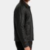 Mens Gatsby Distressed Leather Jacket in Black