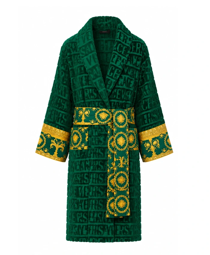 Green Baroque Versace Bath Robe Front