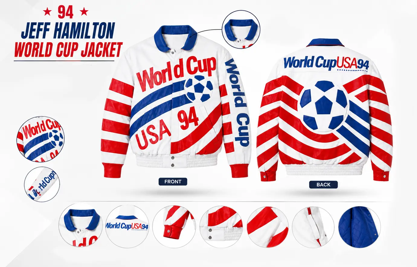 Jeff Hamilton World Cup 2026 Leather Bomber Jacket Infographic