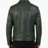 Shop Mens Lavendard Green Leather Biker Jacket