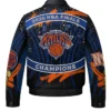 NY Knicks JH Design 2026 Limited-Edition Swarovski Crystal Leather Jacket