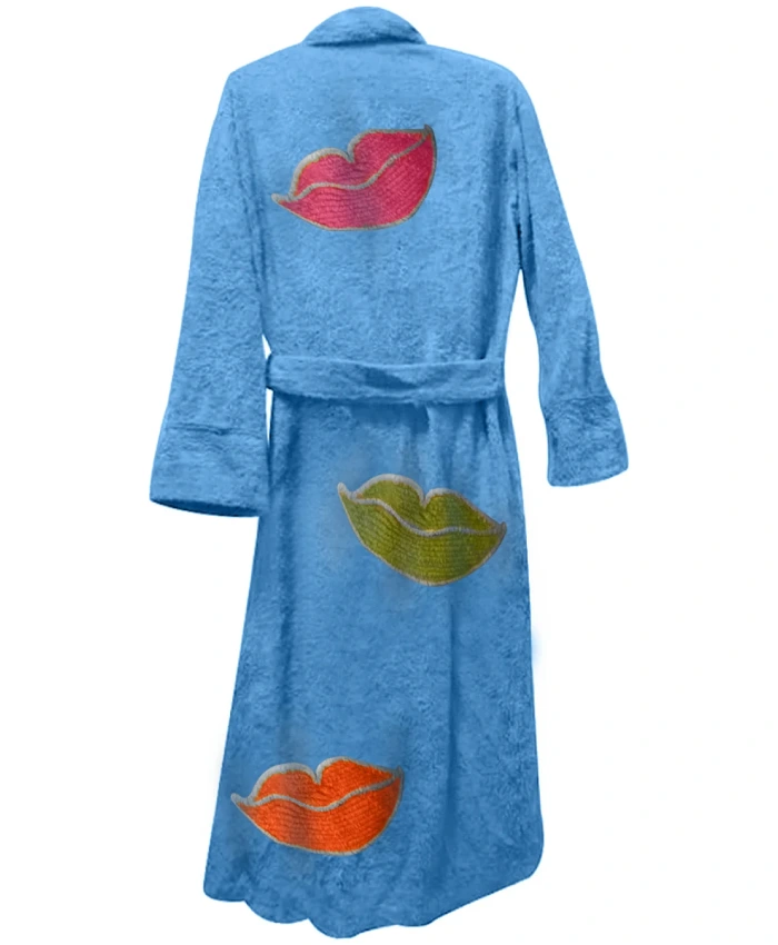 Lush Lips Bathrobe in blue