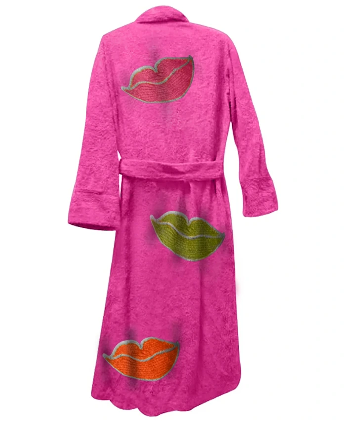 Lush Lips Bathrobe in hot pink