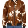 Men Bomber Cowhide Leather Jacket