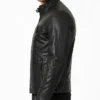 Men Cafe Racer Quilted Black Leather Jacket