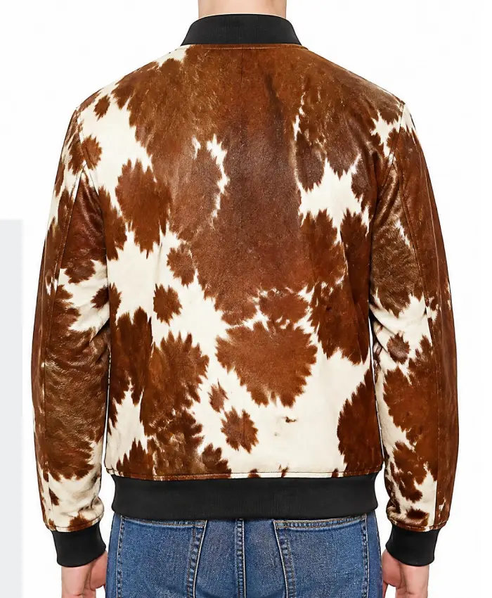 Mens Bomber Cowhide Leather Jacket