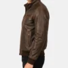 Mens Brown Distressed Motorcycle Jacket