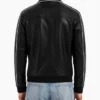 Mens Cooper Black Leather Varsity Jacket