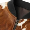 Mens Cowhide Leather Bomber Jacket