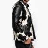 Cafe Racer Cowhide Leather Jacket For Mens