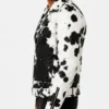Mens Cowhide Leather Motorcycle Black and White Jackets