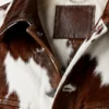Mens Cowhide Leather Trucker Jacket