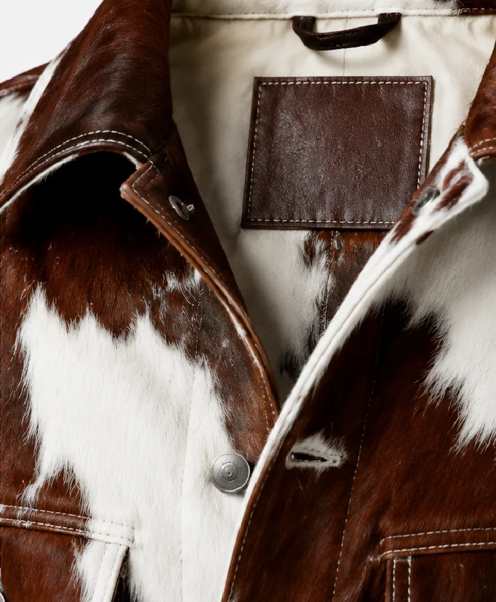 Mens Cowhide Leather Trucker Jacket