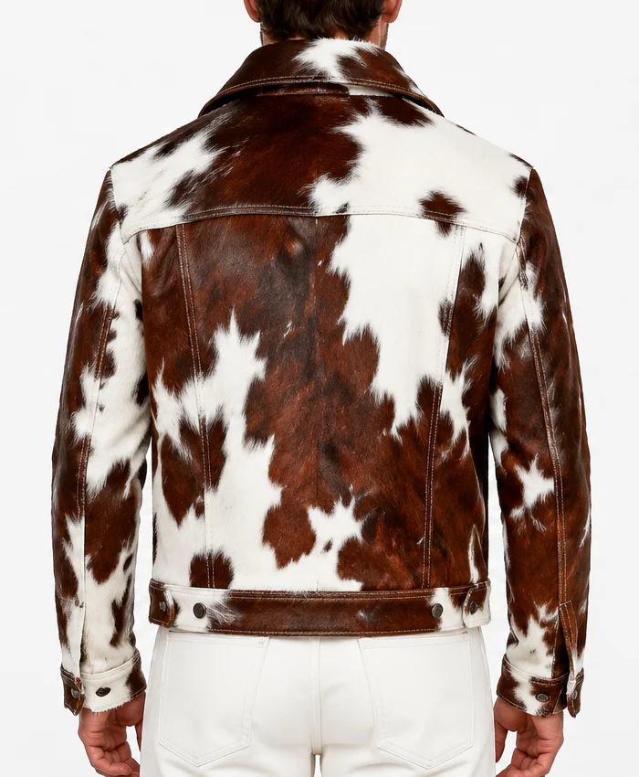 Mens Cowhide Leather Trucker Leather Jacket