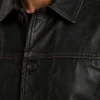 Mens Gatsby Distressed Black Leather Jacket